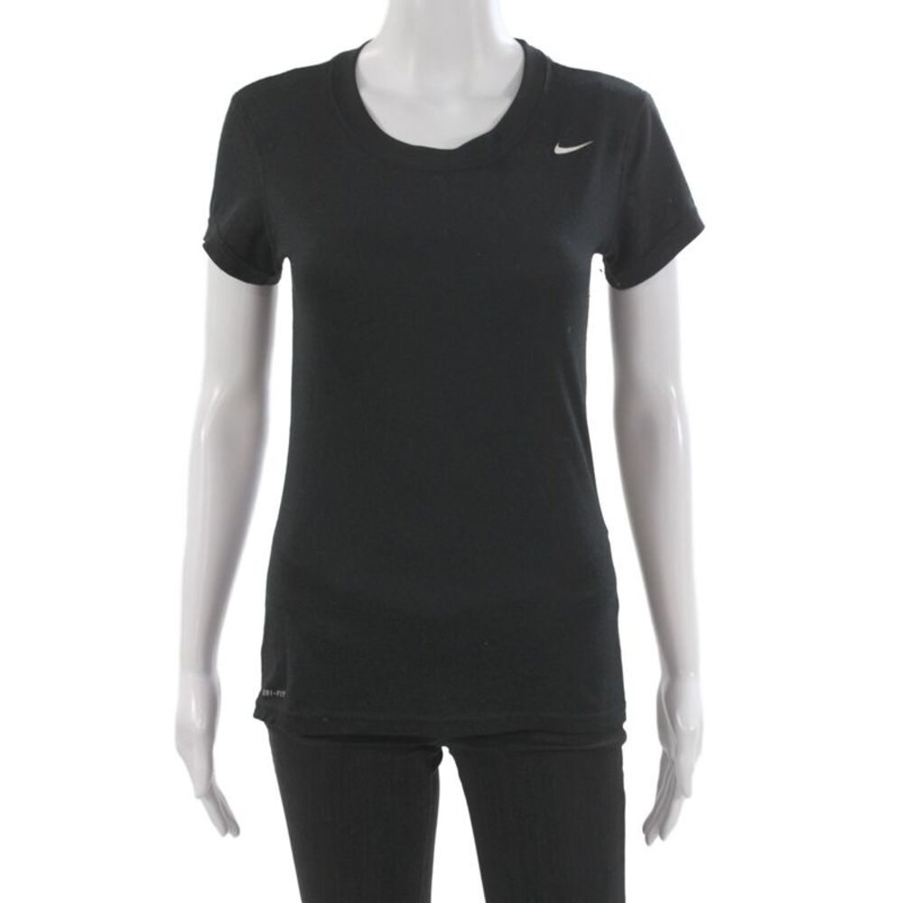 Nike Women's Cotton Scoop neck T-Shirt Black Size XS